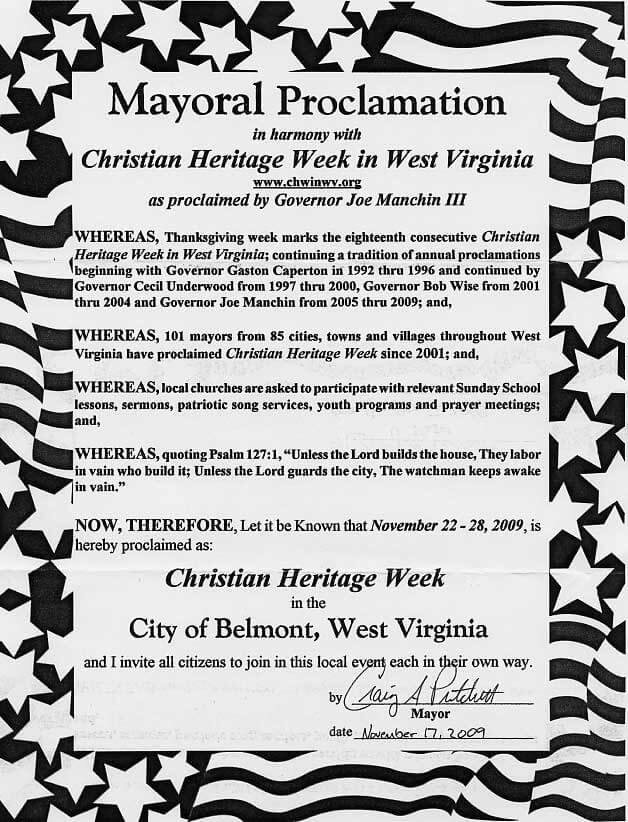 Belmont, West Virginia 2009 WallBuilders